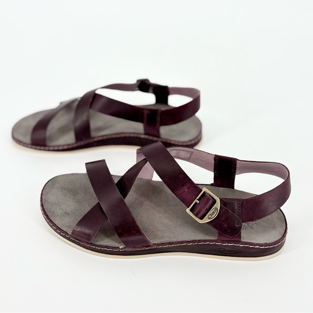 Chaco Leather Wayfarer Classic Z Sandal in Fig - Picture 7 of 15